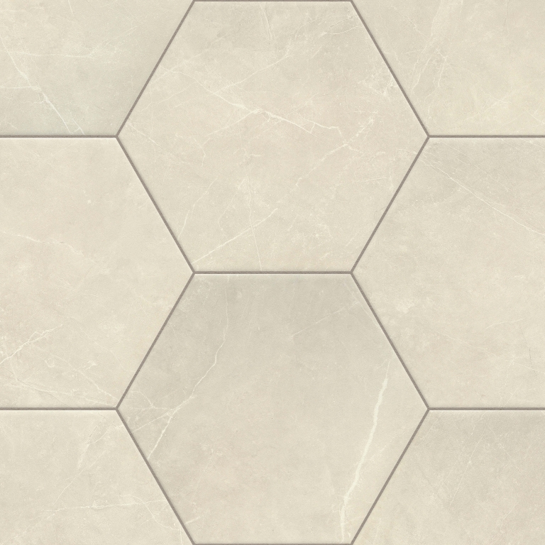 STERLINA - 8X10 HEX, IVORY, MATTE